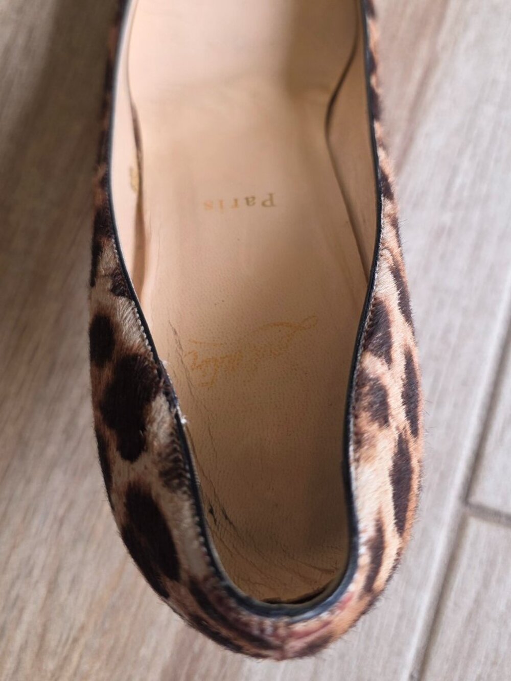 Christian Louboutin Piou Piou 85 Leopard Print Calf Hair Shoes Eur. 39 - Picture 9 of 15